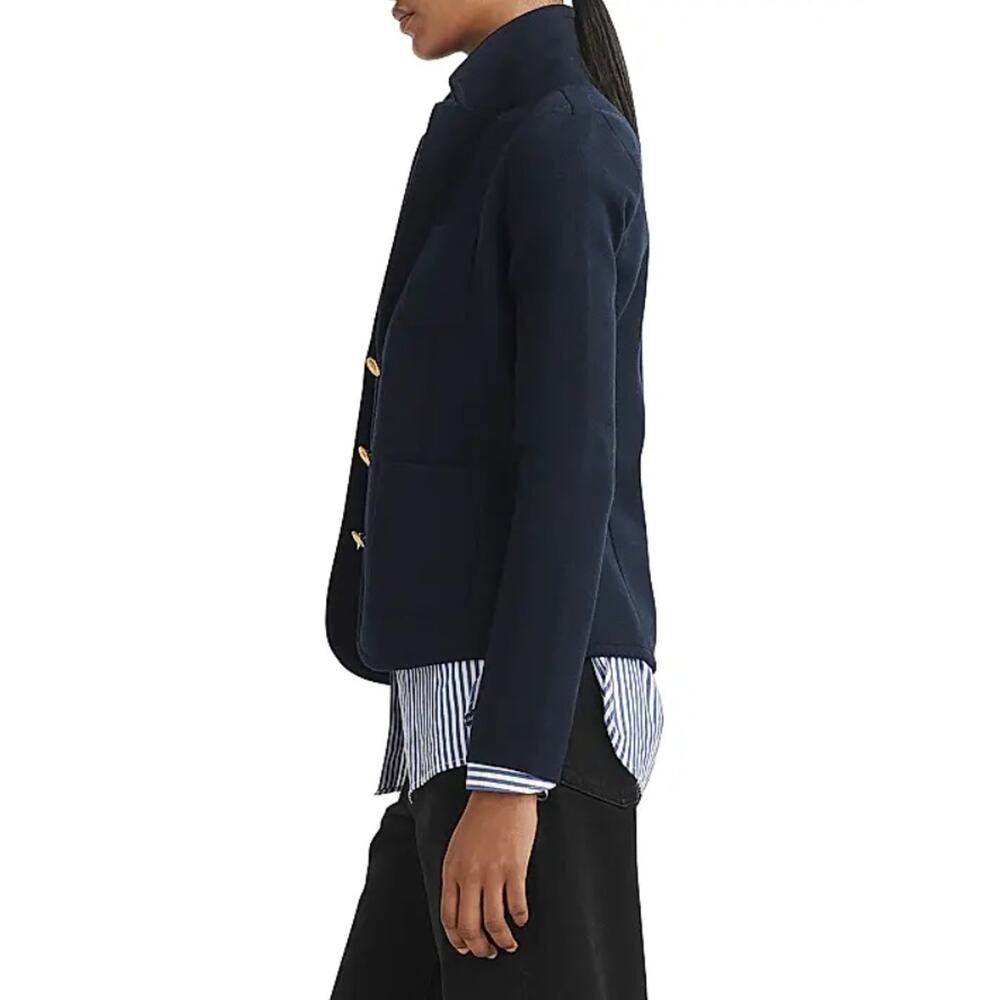 Rag & Bone Women Navy Merino Wool Knit Alex Slim Front Button Blazer Size S - Picture 2 of 11